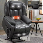 Fauteuil inclinable électrique double moteur CLIHOME à position infinie, taille moyenne, avec massage vibrant 8 points et chauffage lombaire