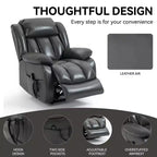 Fauteuil inclinable électrique double moteur CLIHOME à position infinie, taille moyenne, avec massage vibrant 8 points et chauffage lombaire