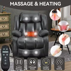 Fauteuil inclinable électrique double moteur CLIHOME à position infinie, taille moyenne, avec massage vibrant 8 points et chauffage lombaire
