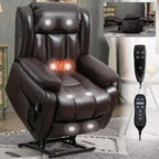 Fauteuil inclinable électrique double moteur CLIHOME à position infinie, taille moyenne, avec massage vibrant 8 points et chauffage lombaire