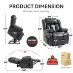 Fauteuil inclinable électrique double moteur CLIHOME à position infinie, taille moyenne, avec massage vibrant 8 points et chauffage lombaire