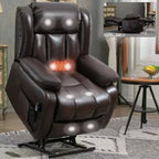 Fauteuil inclinable électrique double moteur CLIHOME à position infinie, taille moyenne, avec massage vibrant 8 points et chauffage lombaire