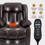 Fauteuil inclinable électrique double moteur CLIHOME à position infinie, taille moyenne, avec massage vibrant 8 points et chauffage lombaire