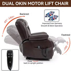 Fauteuil inclinable électrique double moteur CLIHOME à position infinie, taille moyenne, avec massage vibrant 8 points et chauffage lombaire