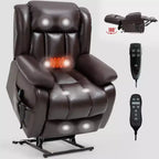 CLIHOME Dual Motor Infinite Position Electric Medium Size Power Lift Recliner Chair with 8-Point Vibration Massage and Lumbar Heating