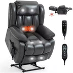 Fauteuil inclinable électrique double moteur CLIHOME à position infinie, taille moyenne, avec massage vibrant 8 points et chauffage lombaire