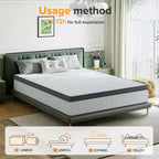 Matelas Hybride Swedrea, Mousse à Mémoire de Forme Respirante Refroidissante (Fermeté Moyenne), en Boîte, Blanc