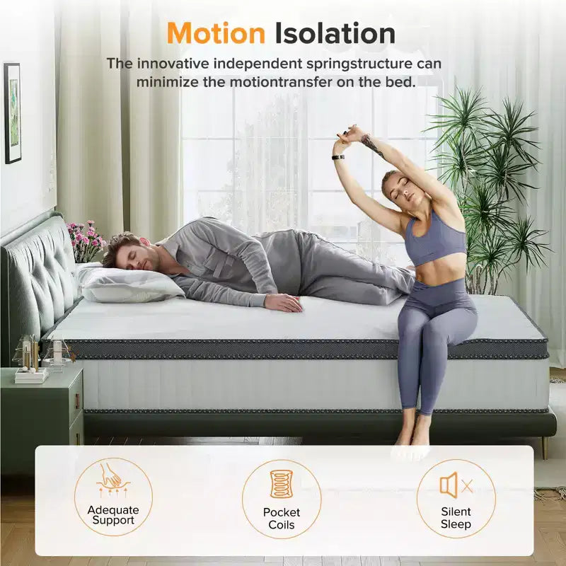 Matelas Hybride Swedrea, Mousse à Mémoire de Forme Respirante Refroidissante (Fermeté Moyenne), en Boîte, Blanc
