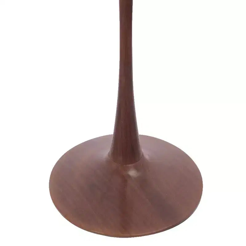 Table à manger ronde LeisureMod Bristol 40 avec plateau en pierre frittée et piédestal en acier noyer pour cuisine et salle à manger modernes