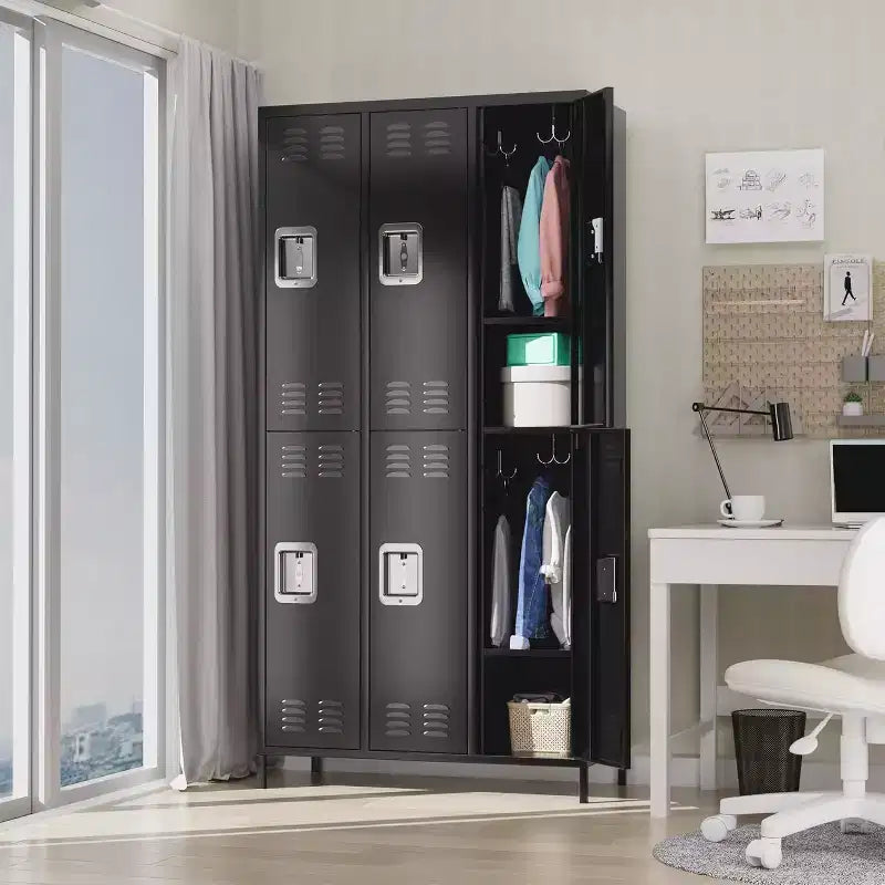 Casier métallique pour employés 6 portes, armoire de rangement pour bureau et industrie, convient pour la maison, le bureau, la salle de sport, l'école
