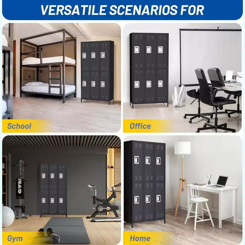 Casier métallique pour employés 6 portes, armoire de rangement pour bureau et industrie, convient pour la maison, le bureau, la salle de sport, l'école