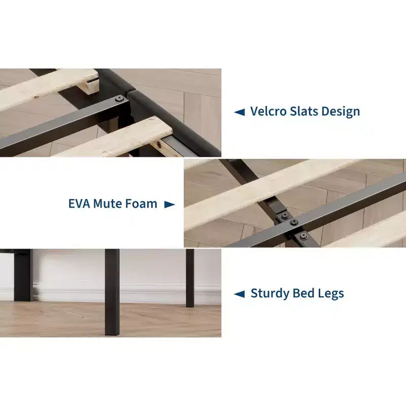 Cadre de lit en velours GustoWave, capitonnage vertical et lattes en bois robustes