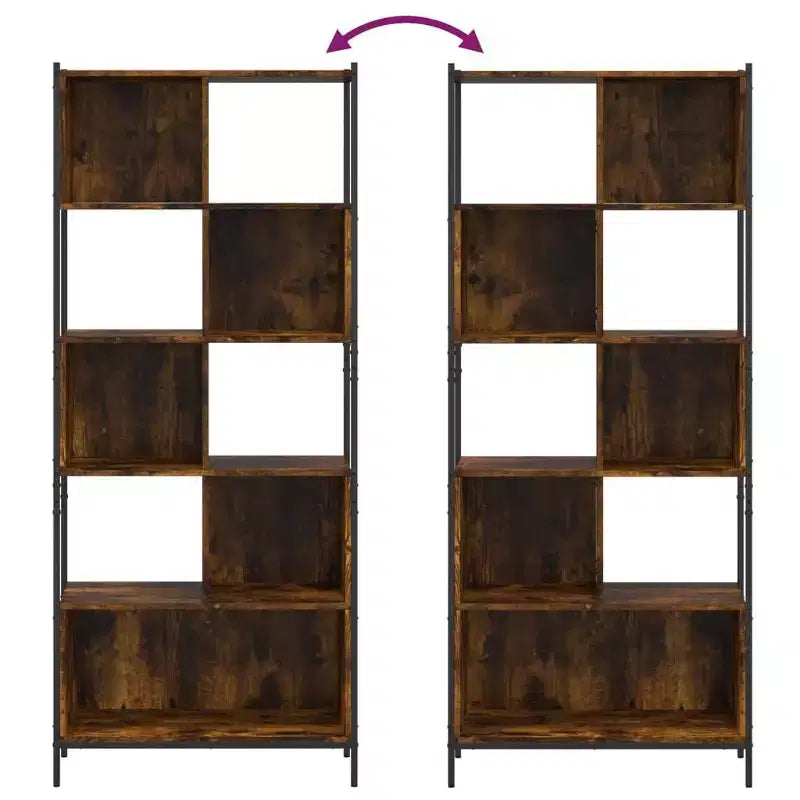 vidaXL Bibliothèque étagère pour bureau salon bois d'ingénierie – Chêne fumé