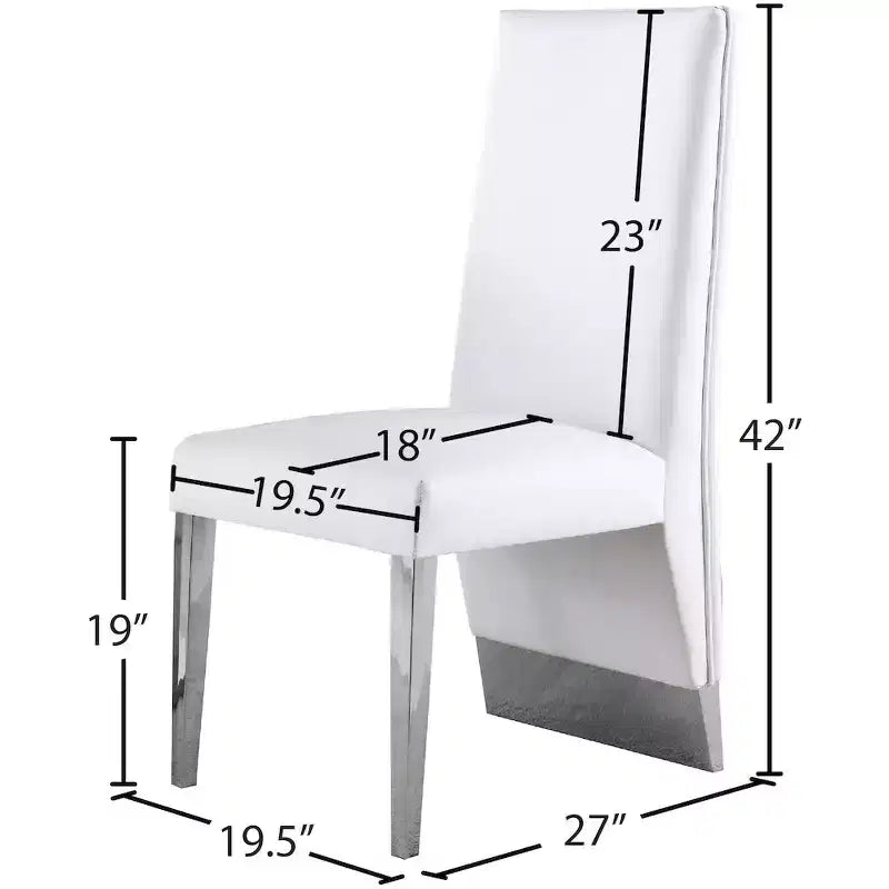 Meridian Furniture, Chaises de salle à manger Porsha en cuir végétalien, ensemble de 2
