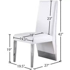 Meridian Furniture, Chaises de salle à manger Porsha en cuir végétalien, ensemble de 2