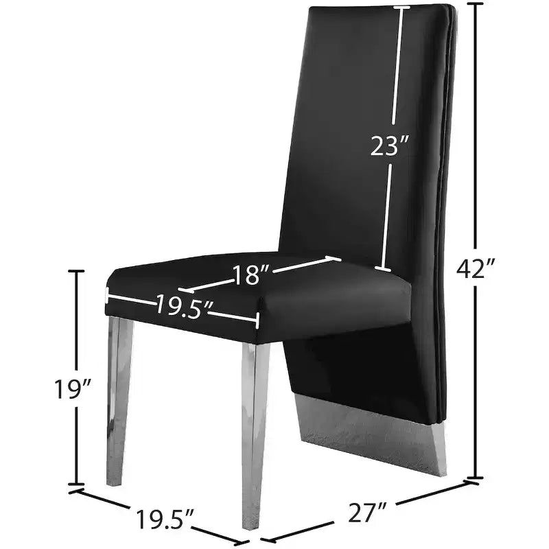 Meridian Furniture, Chaises de salle à manger Porsha en cuir végétalien, ensemble de 2