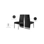 Meridian Furniture, Chaises de salle à manger Porsha en cuir végétalien, ensemble de 2