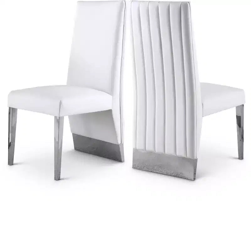 Meridian Furniture, Chaises de salle à manger Porsha en cuir végétalien, ensemble de 2