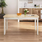Ensemble de salle à manger VECELO 6 pièces en bois, table de salle à manger avec 4 chaises de salle à manger rembourrées sans accoudoirs et banc pour cuisine, pieds en bois d'hévéa, gris