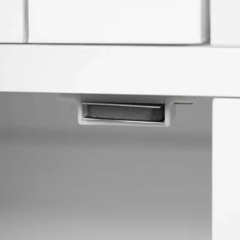 Îlot de cuisine Whisen 54.9, abattant, prise de courant, portes de grange croisées et 4 roulettes