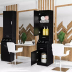 Karl Meuble de rangement pour barbier avec 2 tiroirs, étagère de rangement à 2 niveaux, 1 armoire de rangement