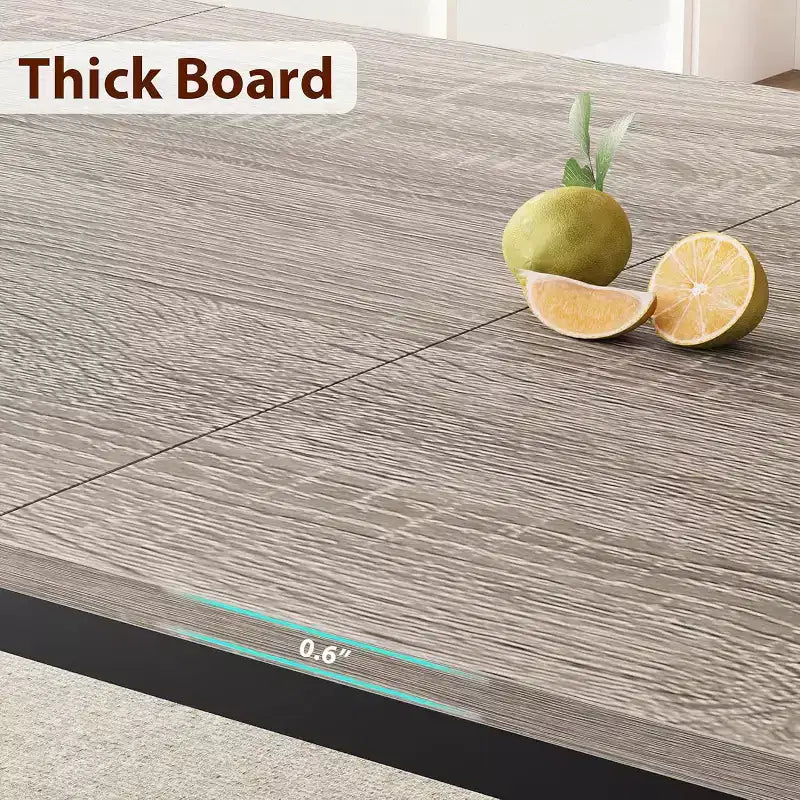 Table à manger industrielle CuisinSmart pour 6 à 8 personnes, grande table de cuisine en bois de 200 cm avec cadre en métal robuste
