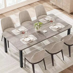 Table à manger industrielle CuisinSmart pour 6 à 8 personnes, grande table de cuisine en bois de 200 cm avec cadre en métal robuste
