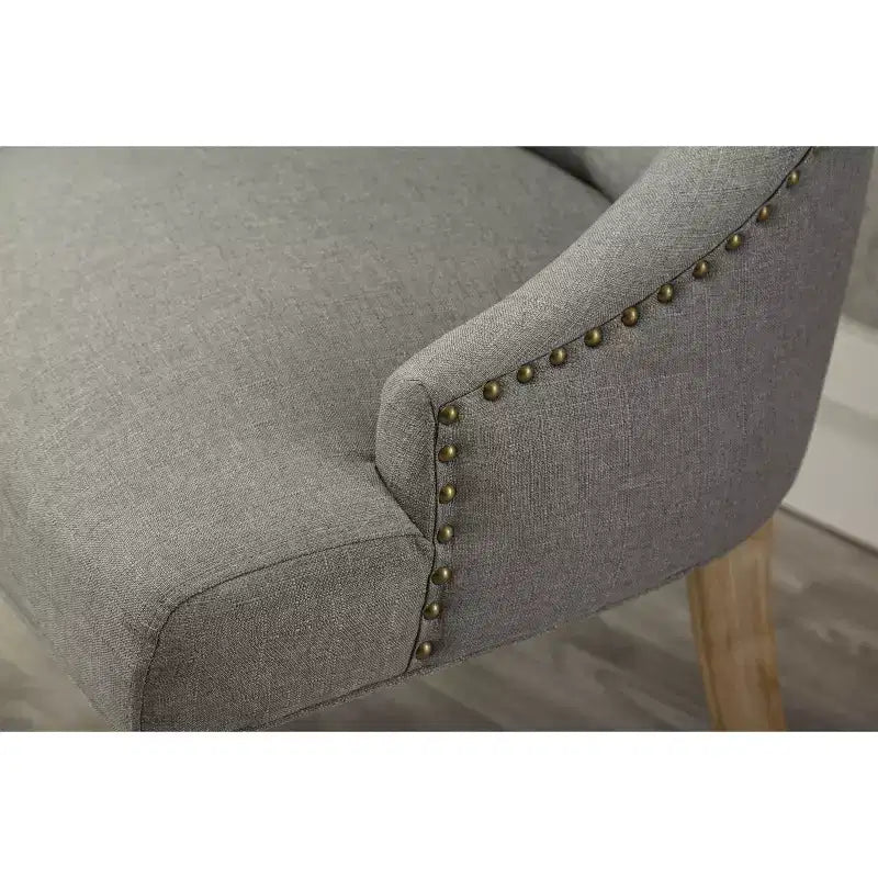 Lot de 2 chaises de salle à manger Okak Wingback, en bois massif, boutonnées et capitonnées avec garniture cloutée, chaises d'appoint pour salle à manger formelle