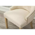 Lot de 2 chaises de salle à manger Okak Wingback, en bois massif, boutonnées et capitonnées avec garniture cloutée, chaises d'appoint pour salle à manger formelle