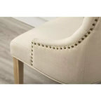 Lot de 2 chaises de salle à manger Okak Wingback, en bois massif, boutonnées et capitonnées avec garniture cloutée, chaises d'appoint pour salle à manger formelle