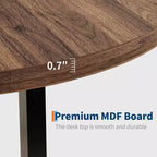 CuisinSmart Table à Manger Ronde de 120 cm, Table à Dîner Industrielle pour 4 à 6 Personnes, Table de Cuisine en Bois avec Cadre Métallique Robuste et Finition Rustique