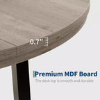 CuisinSmart Table à Manger Ronde de 120 cm, Table à Dîner Industrielle pour 4 à 6 Personnes, Table de Cuisine en Bois avec Cadre Métallique Robuste et Finition Rustique