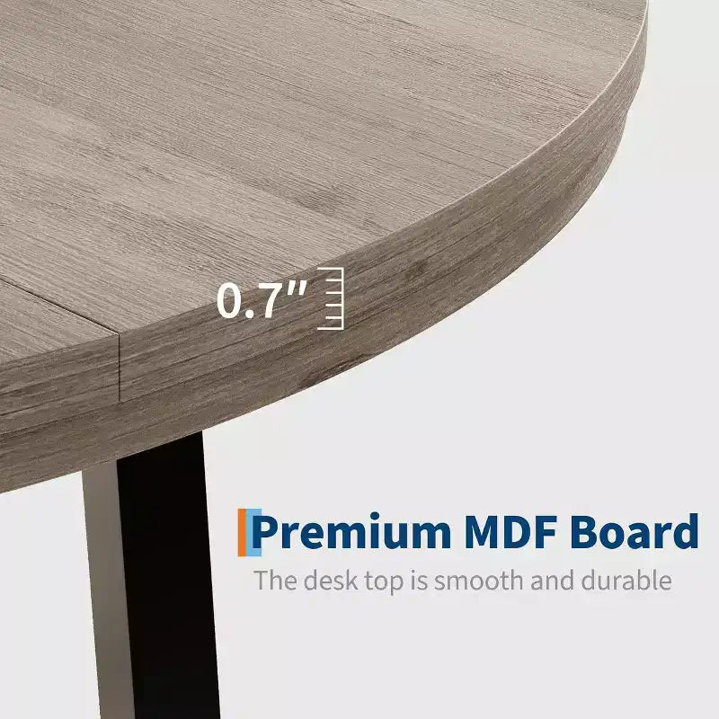 CuisinSmart Table à Manger Ronde de 120 cm, Table à Dîner Industrielle pour 4 à 6 Personnes, Table de Cuisine en Bois avec Cadre Métallique Robuste et Finition Rustique
