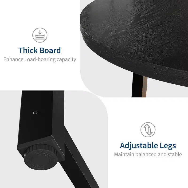 CuisinSmart Table à Manger Ronde de 120 cm, Table à Dîner Industrielle pour 4 à 6 Personnes, Table de Cuisine en Bois avec Cadre Métallique Robuste et Finition Rustique