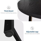 CuisinSmart Table à Manger Ronde de 120 cm, Table à Dîner Industrielle pour 4 à 6 Personnes, Table de Cuisine en Bois avec Cadre Métallique Robuste et Finition Rustique