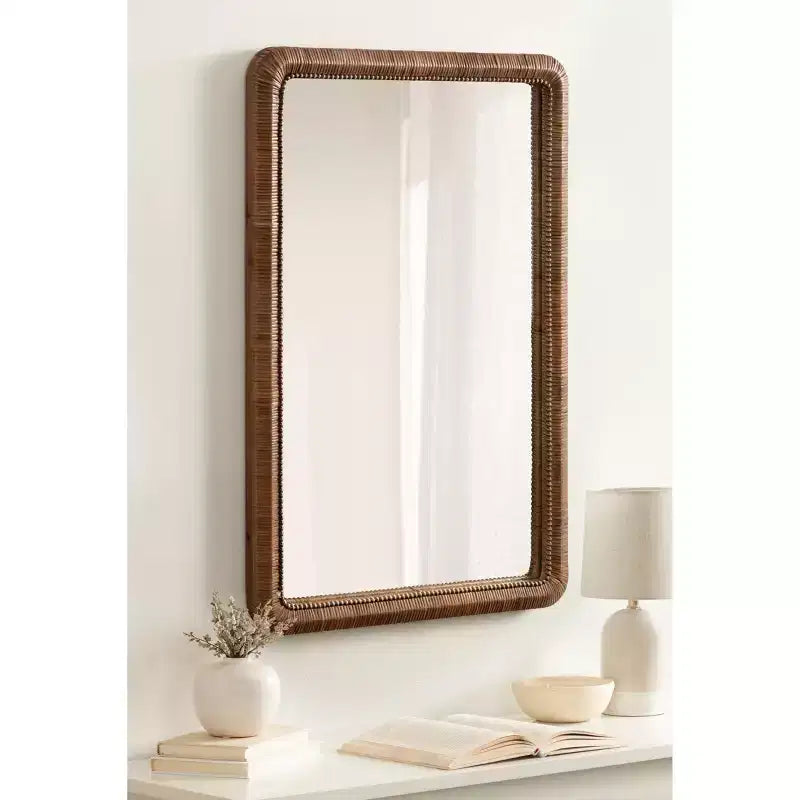 Miroir rectangulaire encadré de perles Kate and Laurel Rahfy