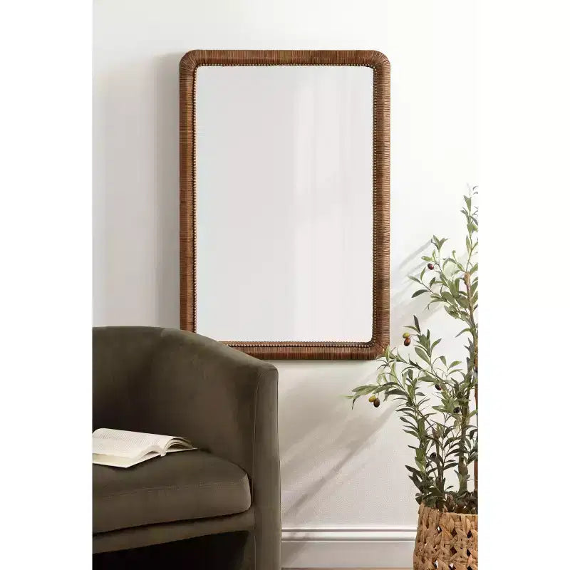 Miroir rectangulaire encadré de perles Kate and Laurel Rahfy
