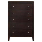 Commode en bois à 5 tiroirs Okak, commode de rangement moderne et polyvalente pour chambre/bureau