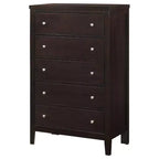 Commode en bois à 5 tiroirs Okak, commode de rangement moderne et polyvalente pour chambre/bureau