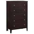 Commode en bois à 5 tiroirs Okak, commode de rangement moderne et polyvalente pour chambre/bureau