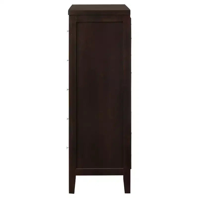Commode en bois à 5 tiroirs Okak, commode de rangement moderne et polyvalente pour chambre/bureau