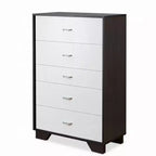 Commode en bois à 5 tiroirs Okak, commode de rangement moderne et polyvalente pour chambre/bureau