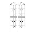 MAYEERTY Lot de 2 treillis de jardin en métal noir antirouille de 220 x 50 cm pour plantes grimpantes