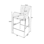 MAYEERTY Lot de 2 tabourets de bar hauteur comptoir 73 cm, revêtement velours, pieds dorés avec repose-pieds, gris pour îlot de cuisine