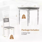 Ensemble de salle à manger 3 pièces pour petits espaces, table et 2 chaises à pieds en spirale, ensemble de table de cuisine compact pour appartements