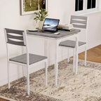 Ensemble de salle à manger 3 pièces pour petits espaces, table et 2 chaises à pieds en spirale, ensemble de table de cuisine compact pour appartements