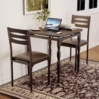 Ensemble de salle à manger 3 pièces pour petits espaces, table et 2 chaises à pieds en spirale, ensemble de table de cuisine compact pour appartements