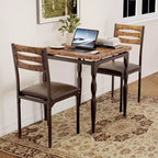 Ensemble de salle à manger 3 pièces pour petits espaces, table et 2 chaises à pieds en spirale, ensemble de table de cuisine compact pour appartements