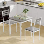Ensemble de salle à manger 3 pièces pour petits espaces, table et 2 chaises à pieds en spirale, ensemble de table de cuisine compact pour appartements