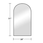 PexFix, miroir mural ou sur pied, pleine longueur, 99 cm L. x 180 cm H, avec cadre en métal arqué, grand miroir de sol noir
